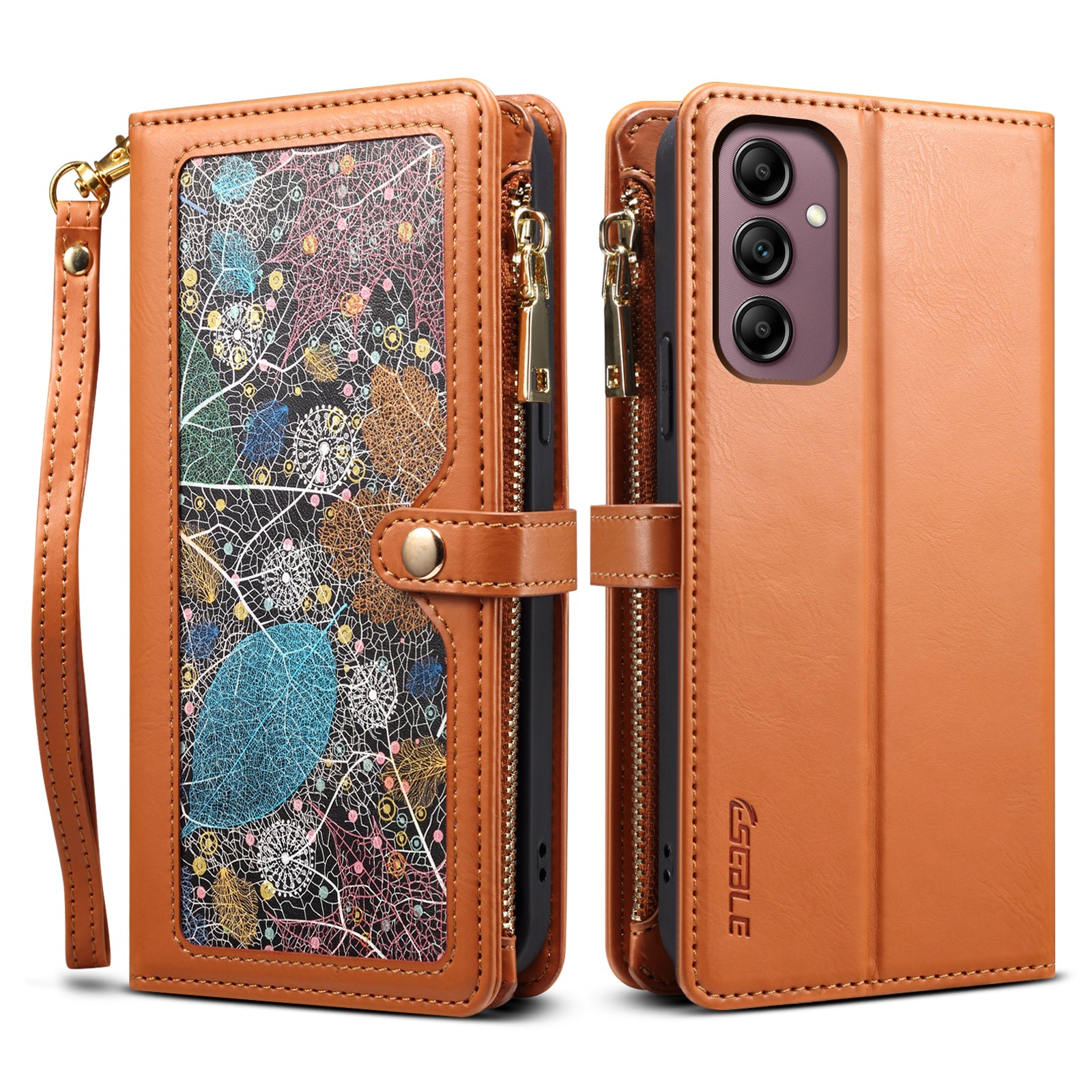 ESEBLE Galaxy Series for Samsung Galaxy A14 5G Leather Phone Wallet Case RFID Blocking Zipper Pocket Stand Phone Cover ESEBLE Galaxy Series for Samsung Galaxy A14 5G Leather Phone Wallet Case RFID Blocking Zipper Pocket Stand Phone Cover